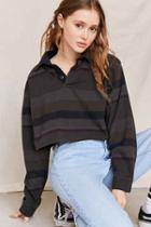 Urban Outfitters Urban Renewal Remade Assorted Rugby Cropped Shirt,charcoal,m/l