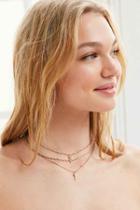Urban Outfitters Avery Layering Chain Necklace Set,dark Yellow,one Size