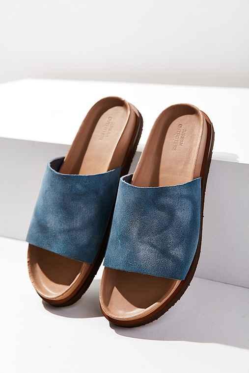 Urban Outfitters Suede Flatform Slide,indigo,us 9/eu 39