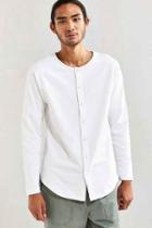Urban Outfitters Publish Aydan Terry Buttoned Long Sleeve Tee,white,m