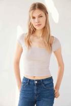 Urban Outfitters Truly Madly Deeply Lily Square-neck Crop Tee,lavender,l