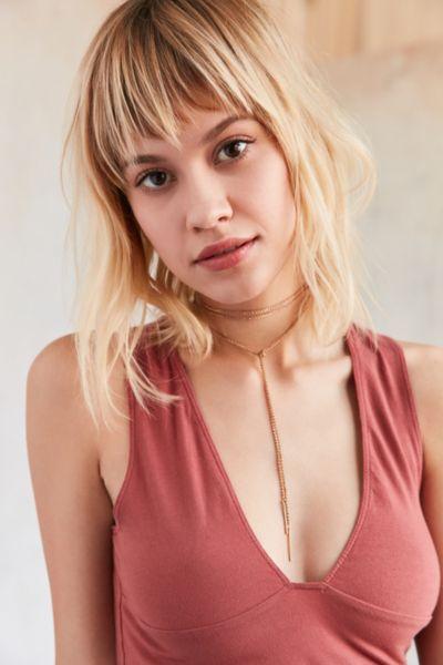 Urban Outfitters Wheat Chain Wrap Choker Necklace