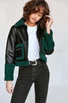 Urban Outfitters Silence + Noise Opia Vegan Sherpa Leather Jacket