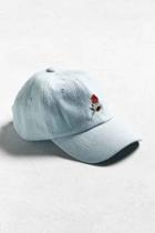 Urban Outfitters Uo Denim Rose Baseball Hat,indigo,one Size