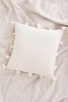 Urban Outfitters Sage Solid Crochet Pillow,cream,one Size
