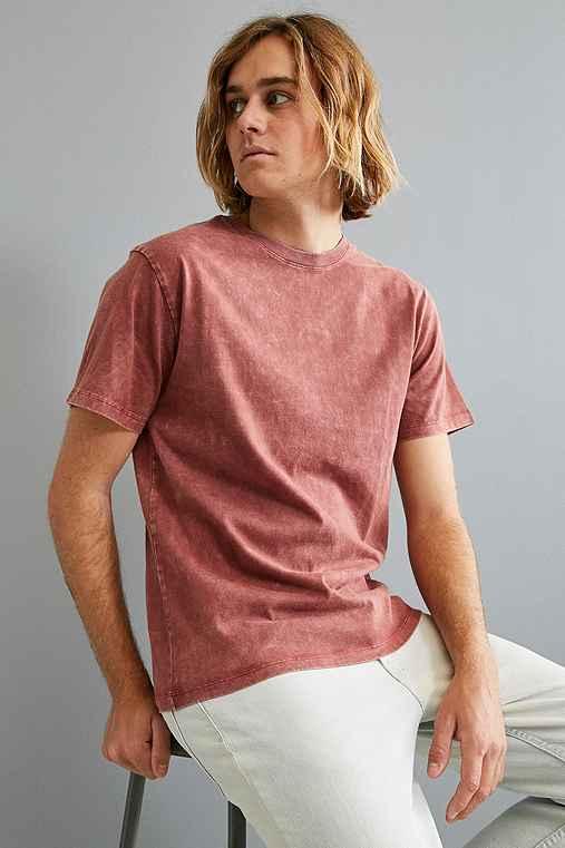Urban Outfitters Uo Crinkled Standard Fit Tee,maroon,l