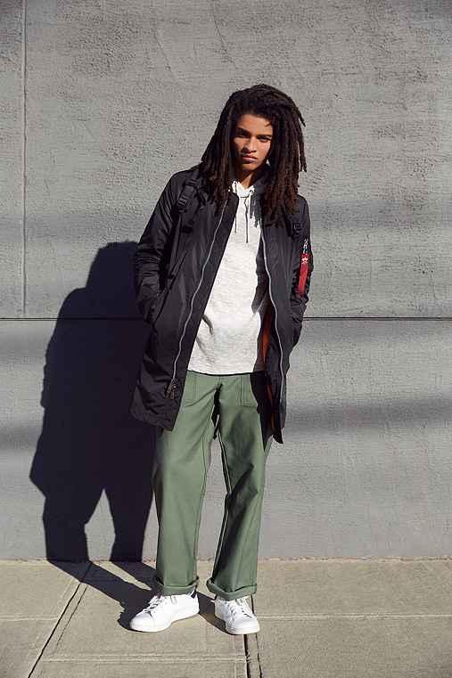 Urban Outfitters Alpha Industries Long Bomber Jacket,black,l