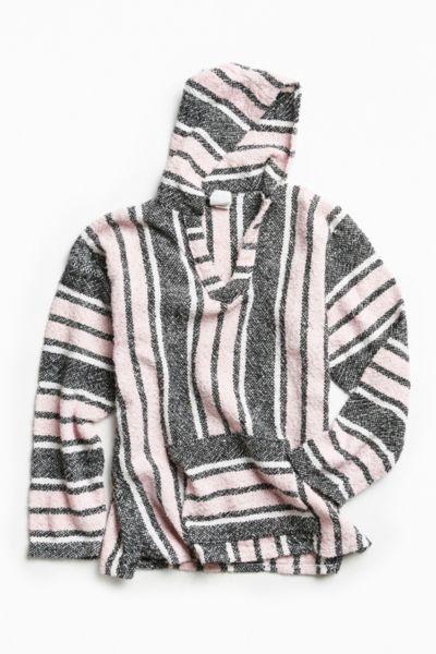 Urban Outfitters Vintage Vintage Pink + Grey Woven Pullover Hoodie Sweatshirt