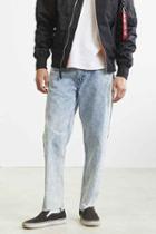 Urban Outfitters Bdg Embroidered Acid Wash Slim Jean,vintage Denim Light,34/32