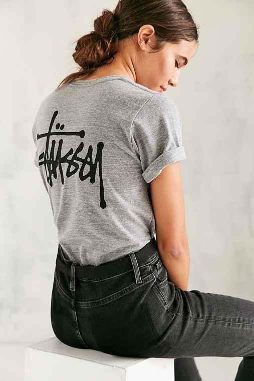 Urban Outfitters Stussy Basic Stock Heather Tee,grey,s