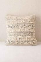 Urban Outfitters Anita Woven Shag Pillow,cream,18x18