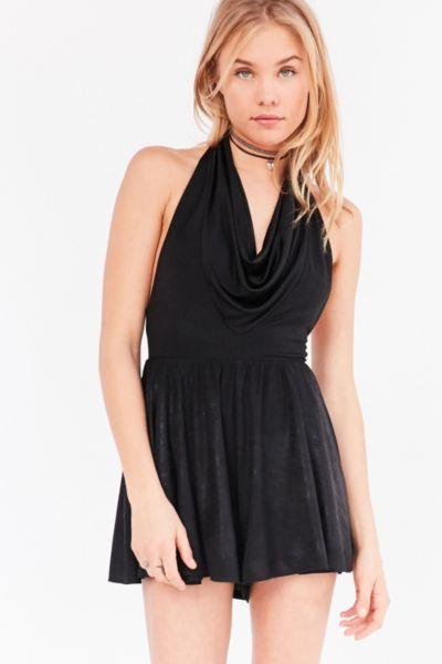 Urban Outfitters Silence + Noise Mary Sparkle Halter Cowl Romper