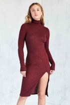 Urban Outfitters Silence + Noise Cozy Mock Neck Midi Dress,maroon,s