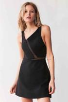 Urban Outfitters Silence + Noise Misha Asymmetrical Ponte + Mesh Dress,black,l