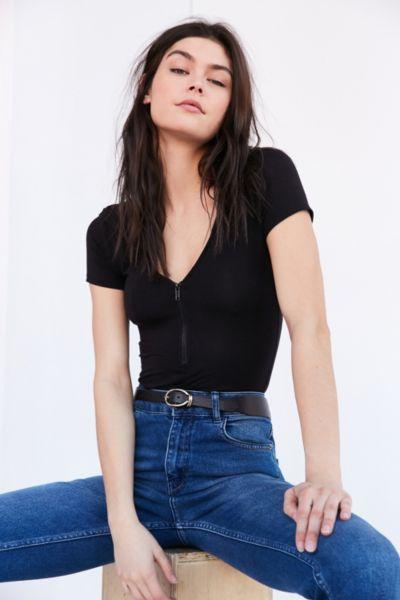 Urban Outfitters Out From Under Sport Zip Hoodie Bodysuit