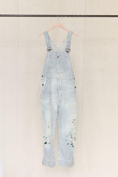 Urban Renewal Vintage Big Mac Painted Railroad Stripe Denim Overall