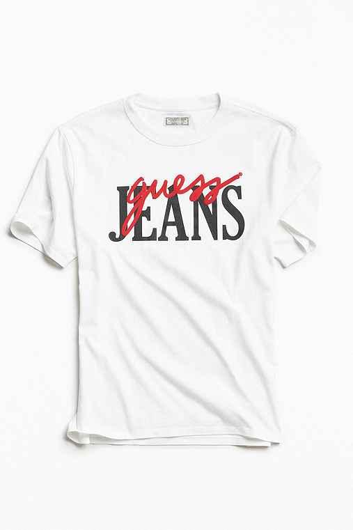 Urban Outfitters Guess Retro Script Tee,white,xl
