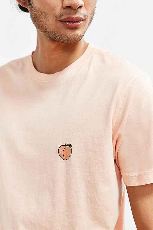 Urban Outfitters Embroidered Peach Tee,burnt Orange,s