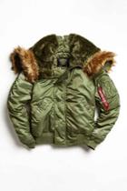Urban Outfitters Alpha Industries N-2b Short Waist Parka Jacket,olive,xl