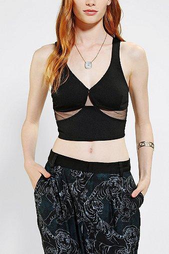 Sparkle & Fade Sheer Illusion Cropped Tank Top
