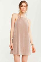 Urban Outfitters Kimchi Blue Accordion Pleat Square-neck Dress,taupe,xs