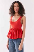 Urban Outfitters Truly Madly Deeply Annabella Peplum Tank Top,red,s