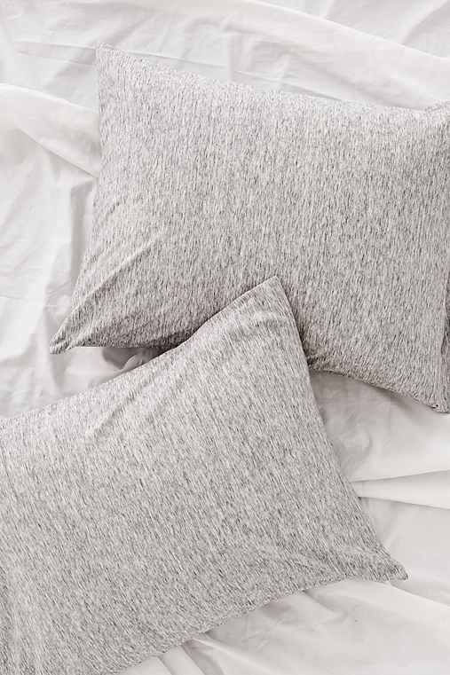 Urban Outfitters Spacedye T-shirt Jersey Pillowcase Set,grey,one Size