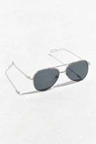 Urban Outfitters Flat Lens Aviator Sunglasses,black,one Size