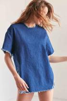 Urban Outfitters Bdg Destroy Oversized Denim Top,vintage Denim Dark,m