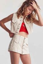 Urban Outfitters Bdg Johnny Cropped Vest,tan,l