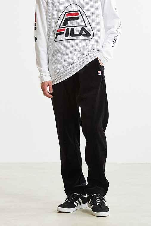 Urban Outfitters Fila Velour Track Pant,black,l