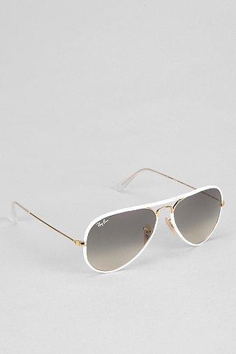 Ray-ban Original Gold Lens White Aviator Sunglasses