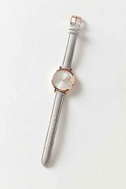 Urban Outfitters Classic Leather Watch,grey,one Size