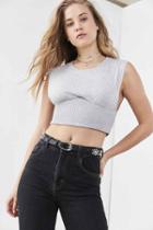 Urban Outfitters Silence + Noise Paloma Crop Top,grey,s