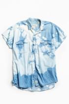 Urban Outfitters Vintage Bleached Denim Cap Sleeve Button-down Shirt
