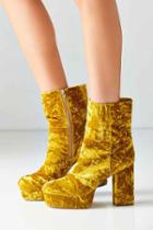 Urban Outfitters Michelle Velvet Platform Boot,chartreuse,6