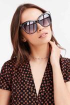 Urban Outfitters Carmen Oversized Cat-eye Sunglasses,black,one Size