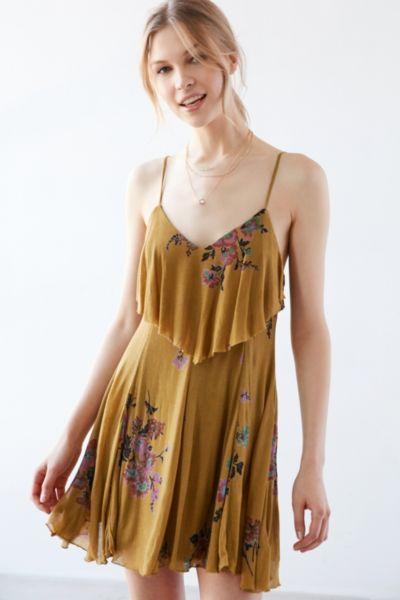 Urban Outfitters Ecote Mustard Seed Ruffle-neck Knit Dress