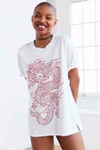 Urban Outfitters Truly Madly Deeply Dragon Tee,white,xs