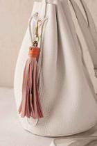 Urban Outfitters Usb Leather Tassel Keychain + Charging Cord,pink,one Size