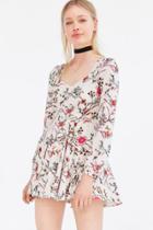Urban Outfitters Ecote Rosalinda Floral Long-sleeve Mini Dress