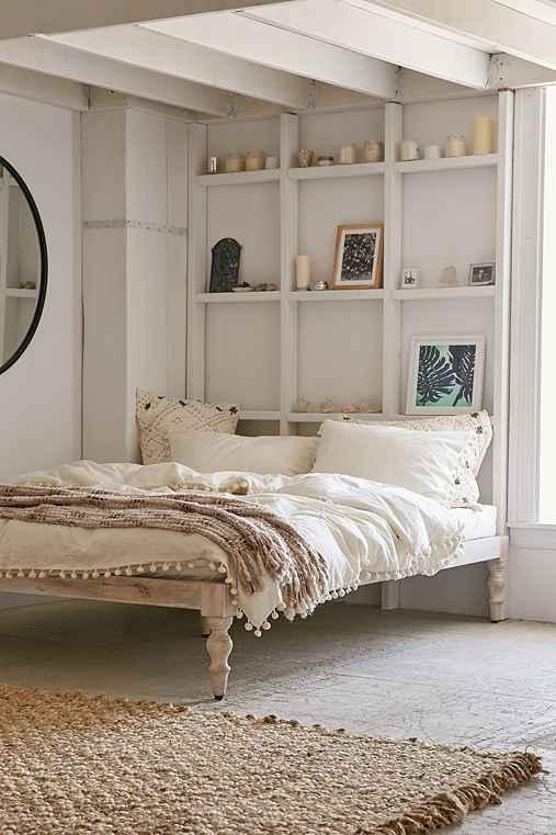 Urban Outfitters Bohemian Platform Bed,white,queen