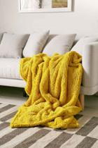 Urban Outfitters Amped Fleece Throw Blanket,bright Yellow,one Size