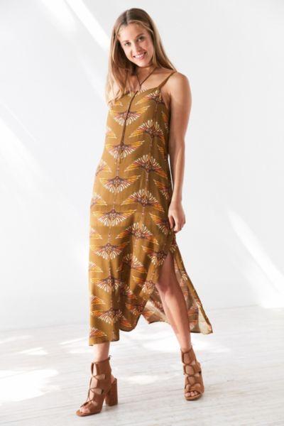Urban Outfitters Ecote Aviator Print Midi Slip Dress