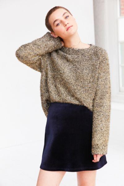 Silence + Noise Velvet Scuba A-line Mini Skirt