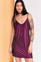 Urban Outfitters Silence + Noise Iridescent Mini Slip Dress,pink,l