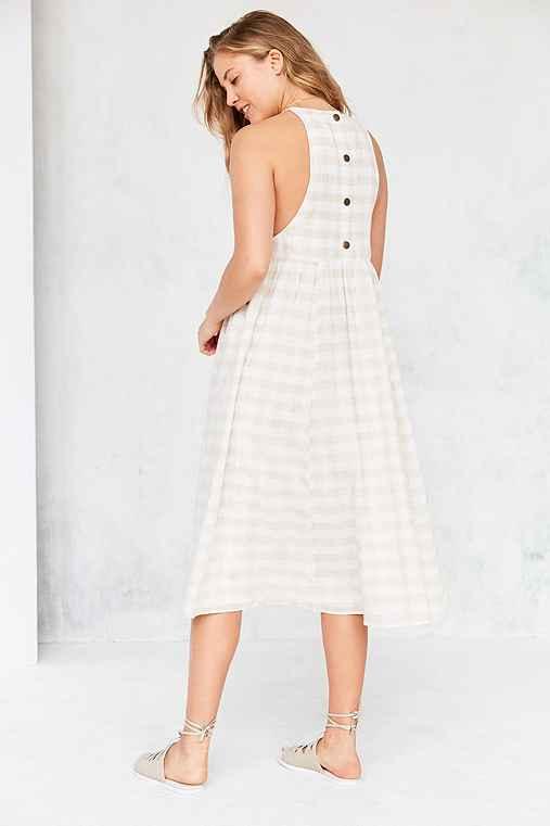 Urban Outfitters Kimchi Blue Eliza Drop Armhole Midi Dress,tan,m