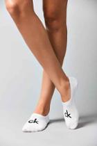 Urban Outfitters Calvin Klein Modern Cotton Logo Liner Sock,white,one Size