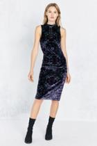 Urban Outfitters Ecote Zodiac Velvet Mock-neck Midi Dress