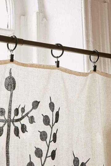 Urban Outfitters Window Clip Rings Set,black,one Size